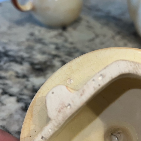 Vintage Stoneware LP Laurentian Pottery Canada Teapot Sugar and Creamer Set - Picture 16 of 16